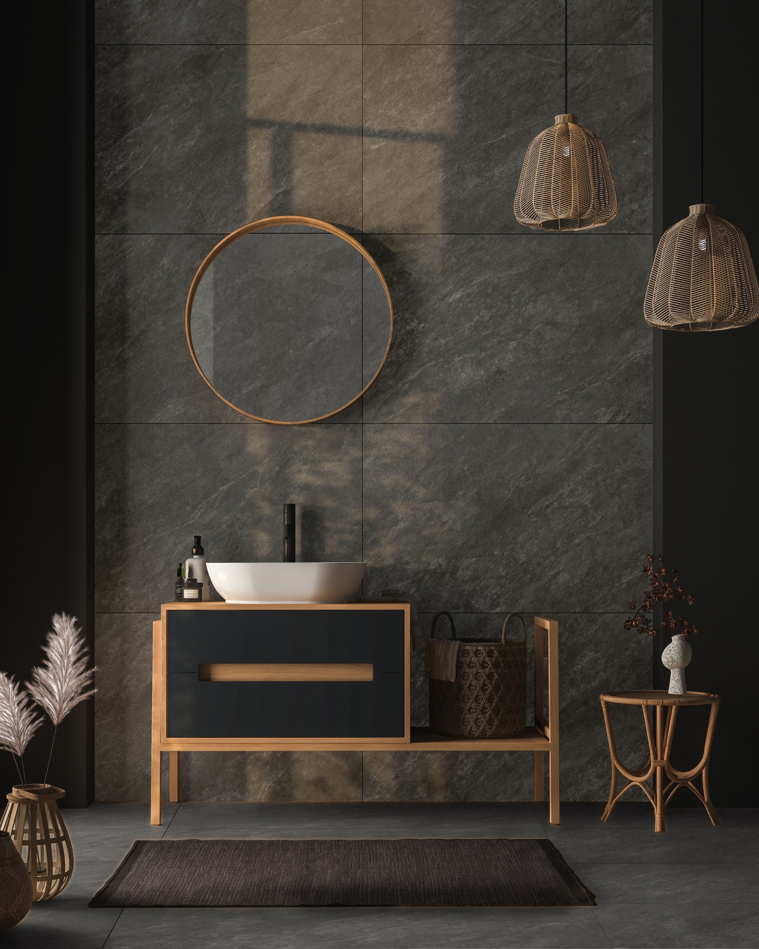 Керамогранит Global Tile арт Саванна, черный, 1200х600 фото 2