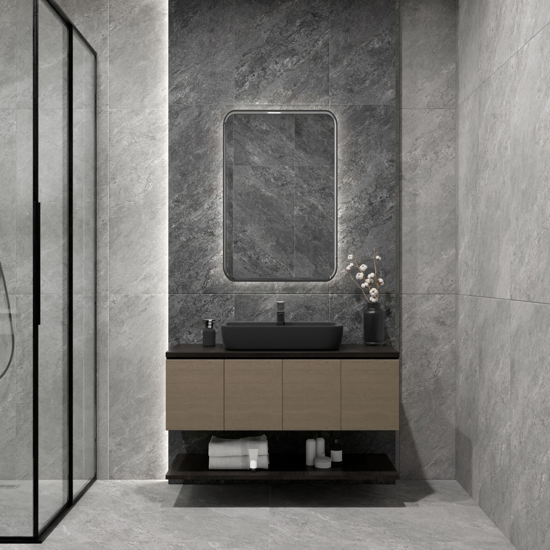 Керамогранит Global Tile арт Виталити, серый, 1000x500 фото 2