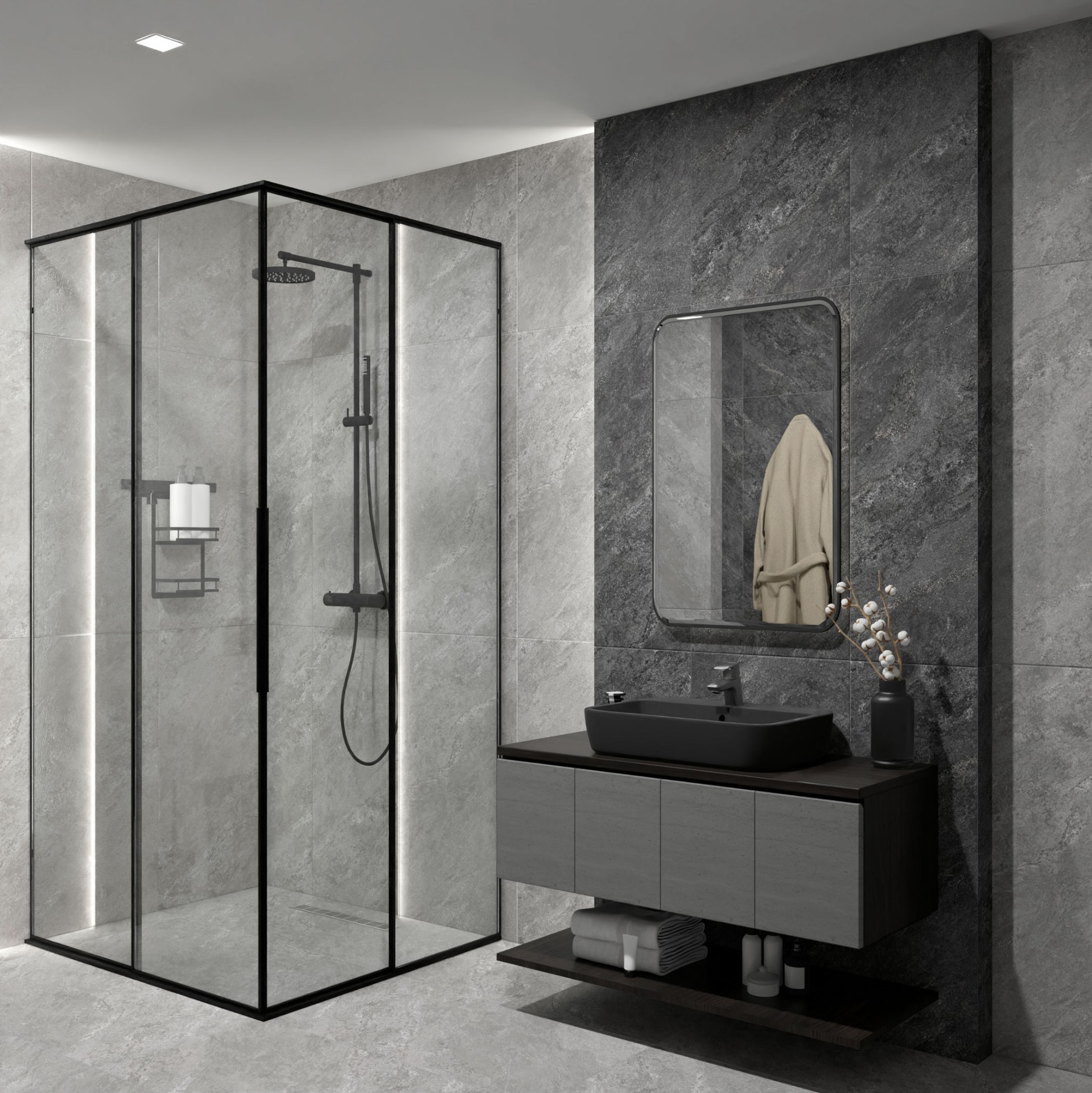 Керамогранит Global Tile арт Виталити, серый, 1000x500 фото 3