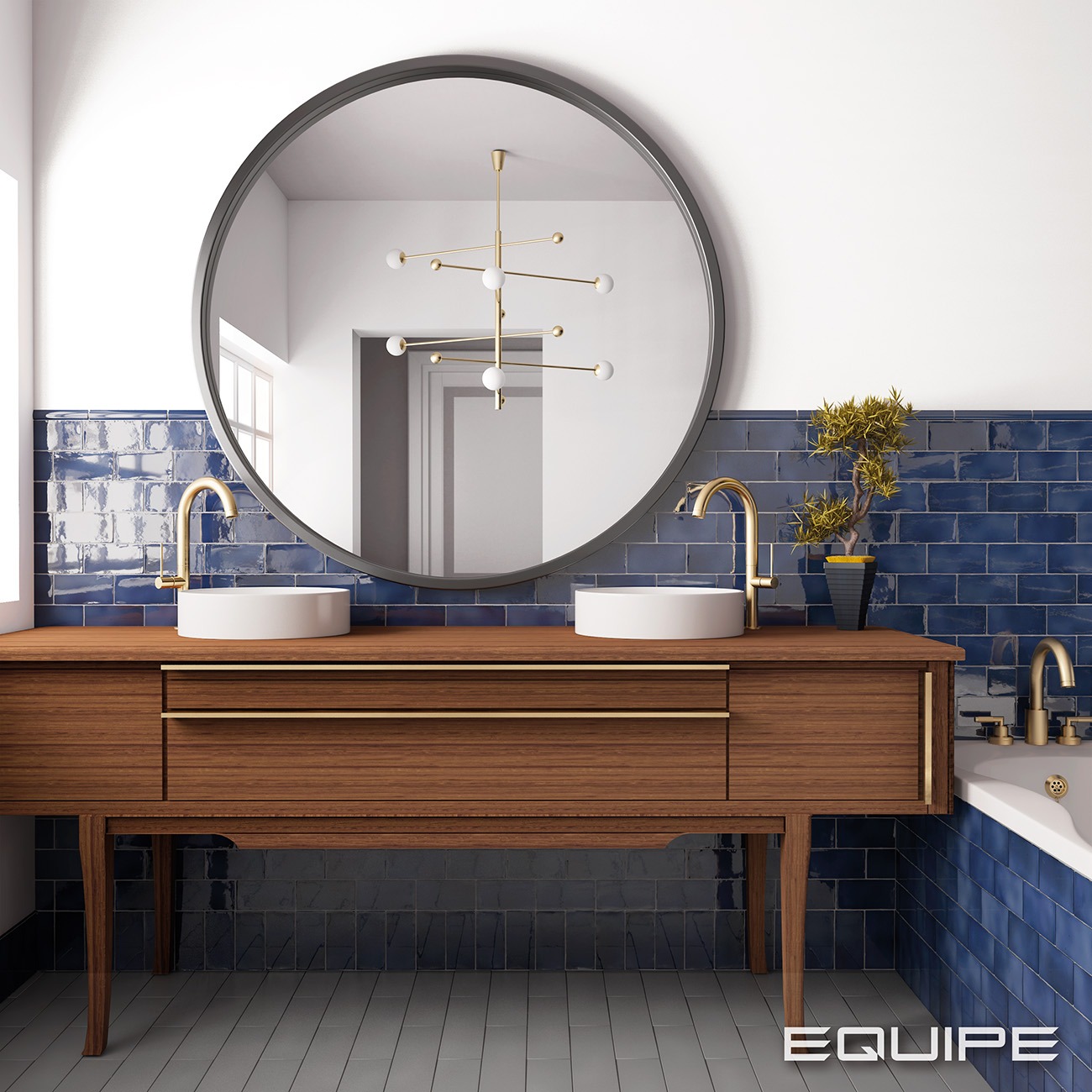 Керамическая плитка Equipe арт Manacor, ocean blue, 150х75 фото 3