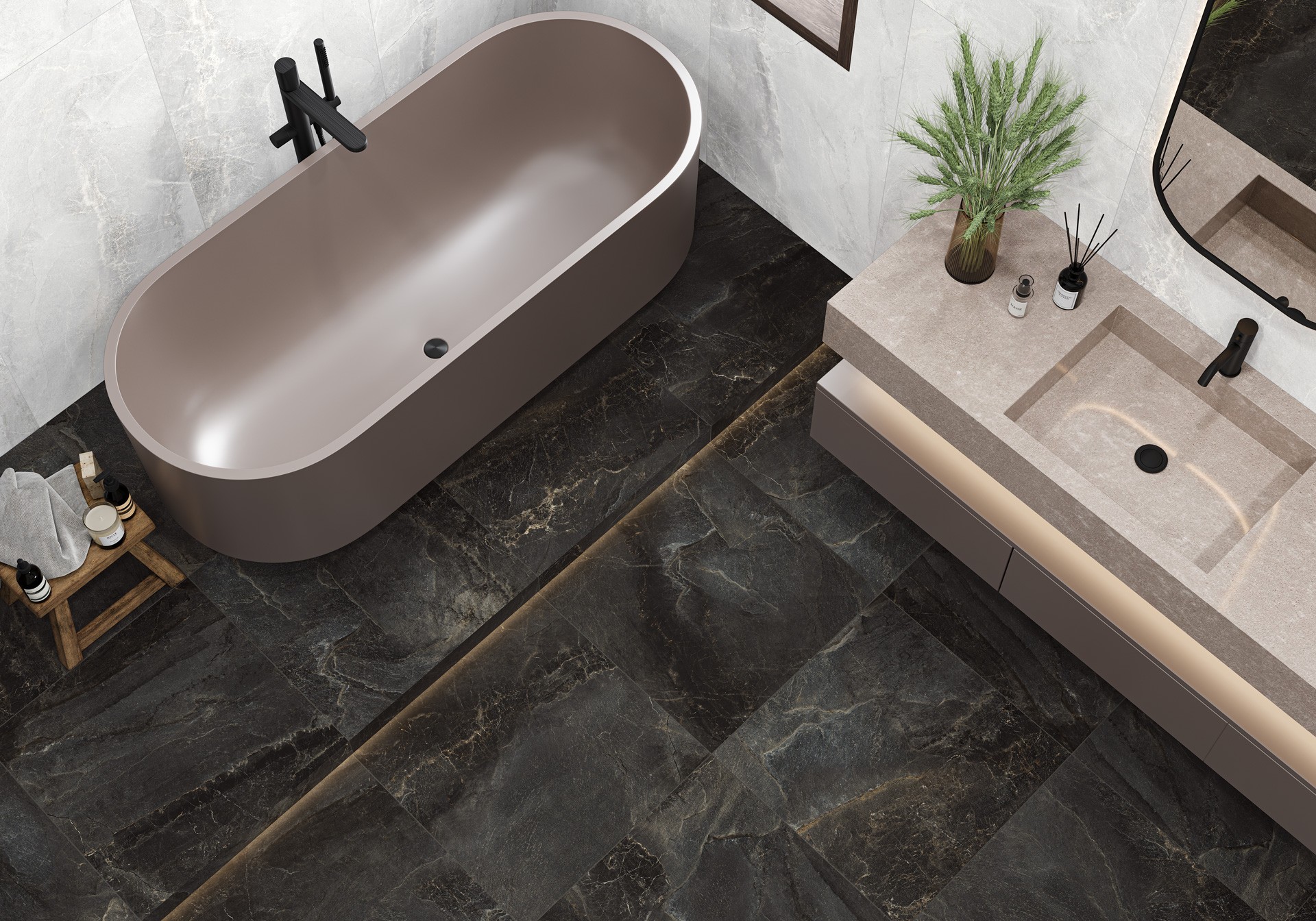 Керамогранит Delacora арт Инфинити, темно-серый, 1200x600 фото 2