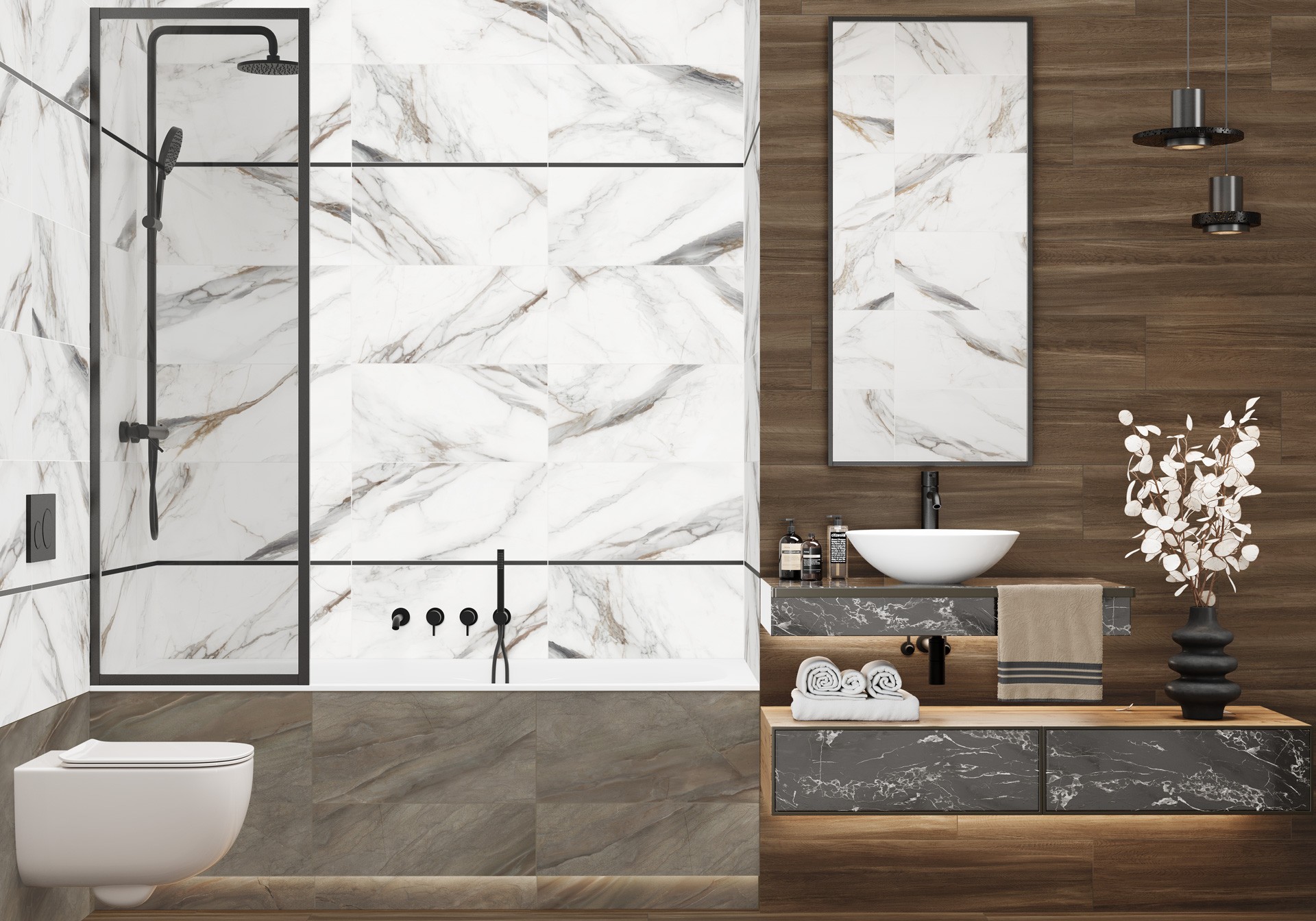 Керамогранит Delacora арт Артфлор, каштановый, 900x200 фото 2