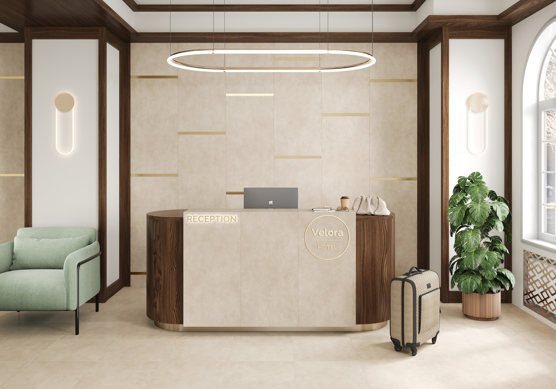Керамогранит New Trend арт Лайф Цемент, бежевый, 600x600 фото 3