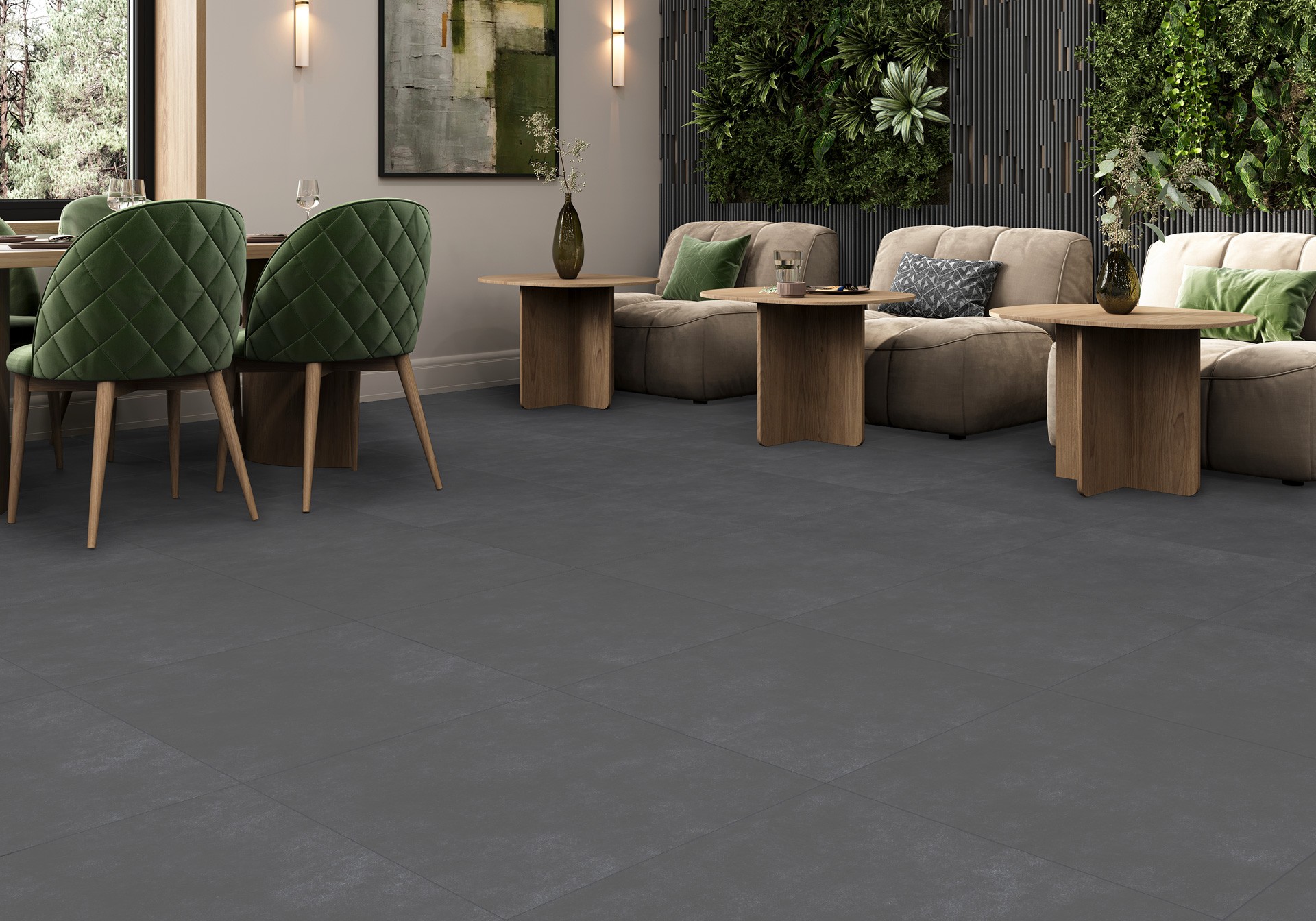 Керамогранит New Trend арт Лайф Цемент, графитовый, 600x600 фото 2