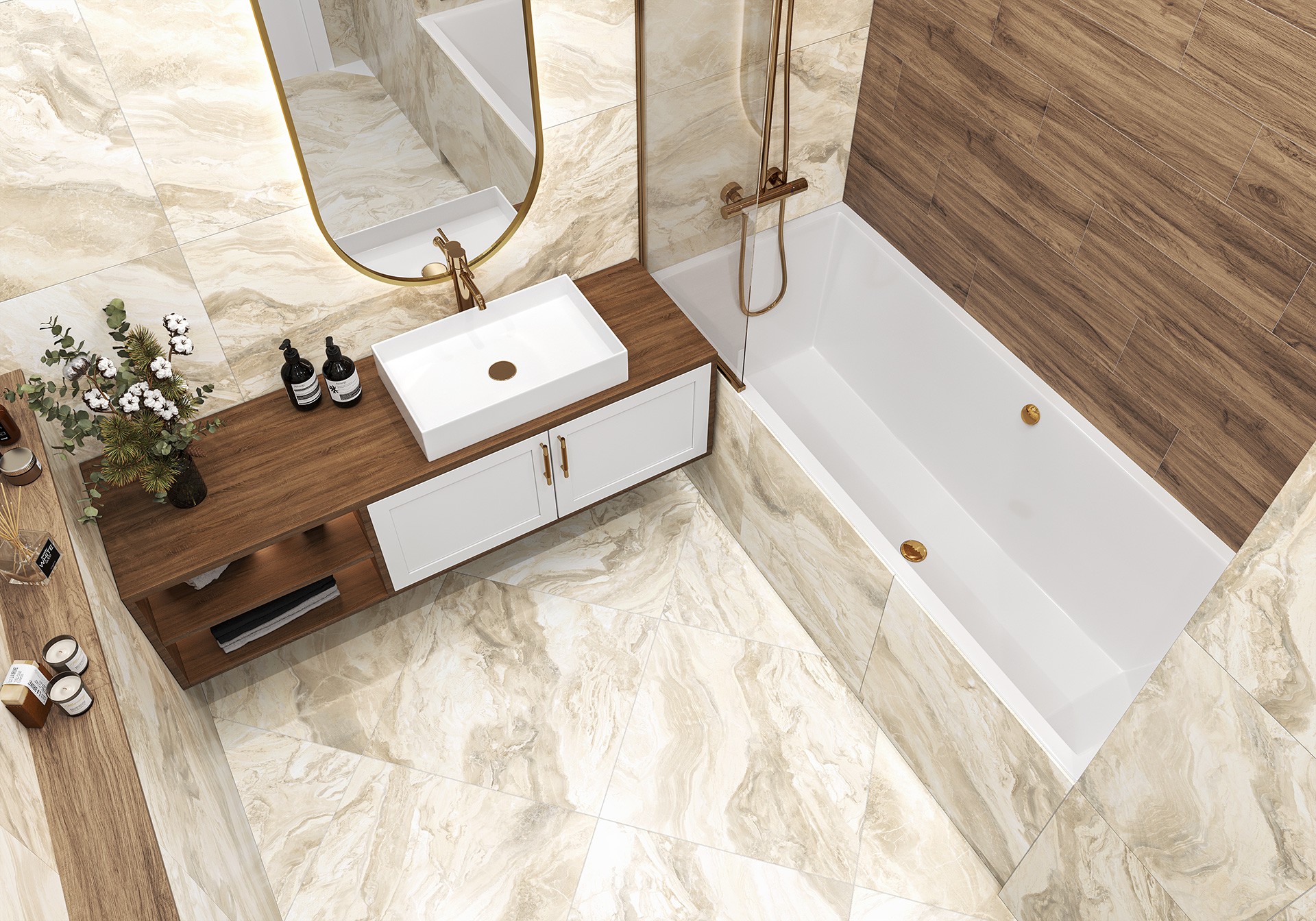 Керамогранит New Trend арт Дестоун, кремовый, 600x600 фото 2