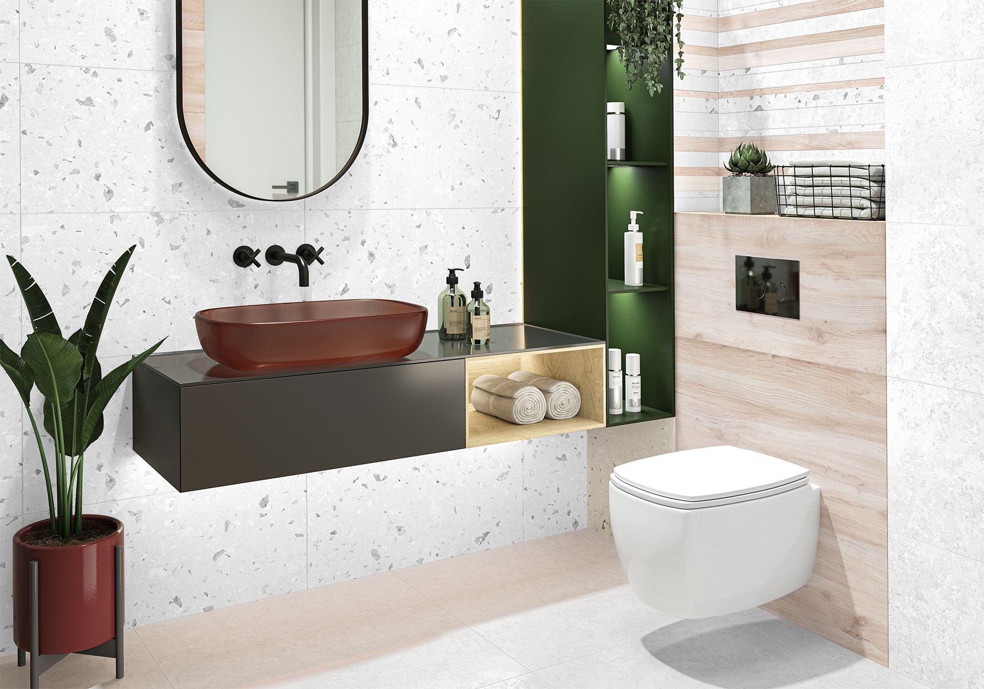 Керамическая плитка New Trend арт Плэй, коричневый, 600x300 фото 4