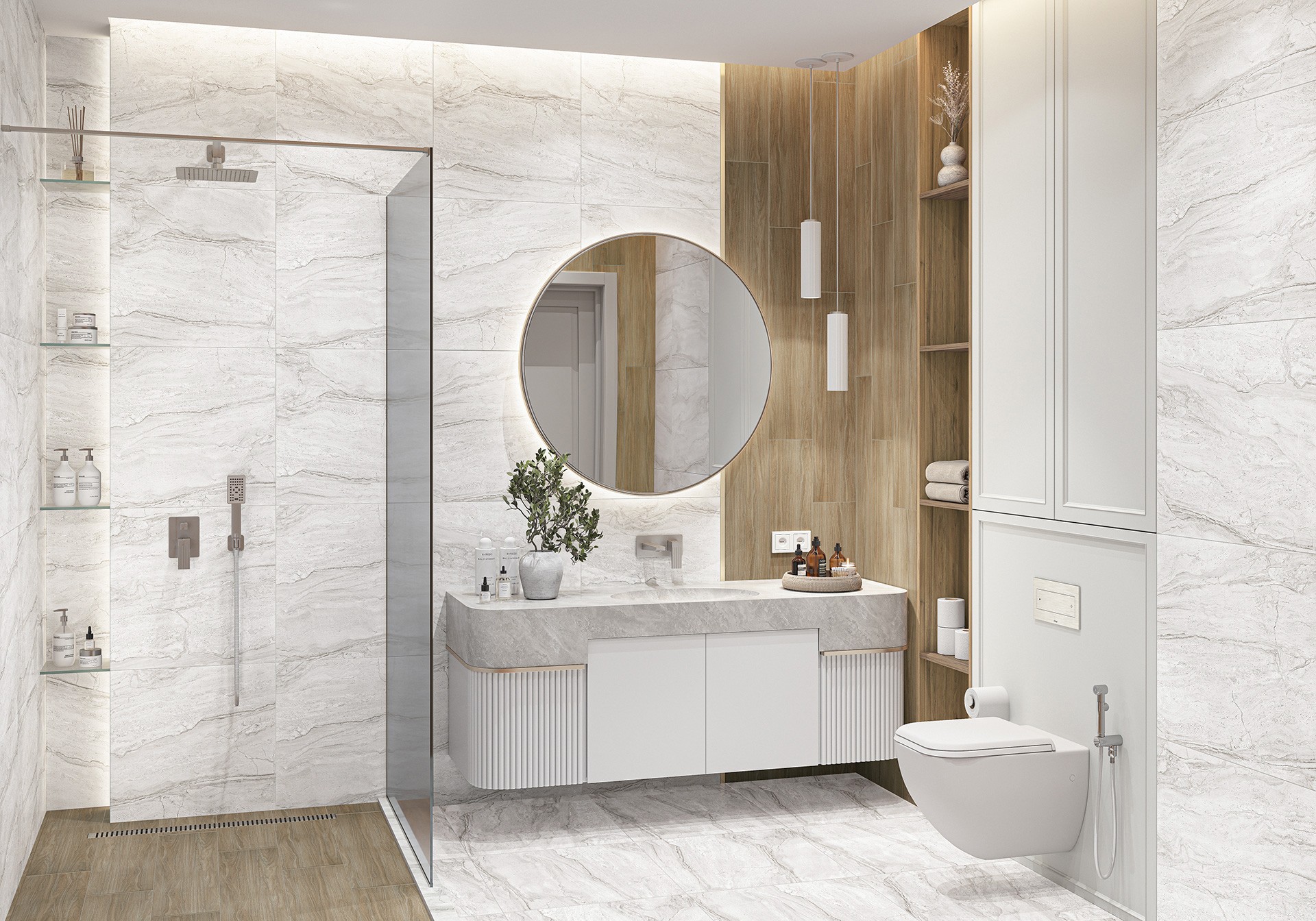 Керамогранит Alma Ceramica арт Боттичино, светло-серый, 600х600 фото 2