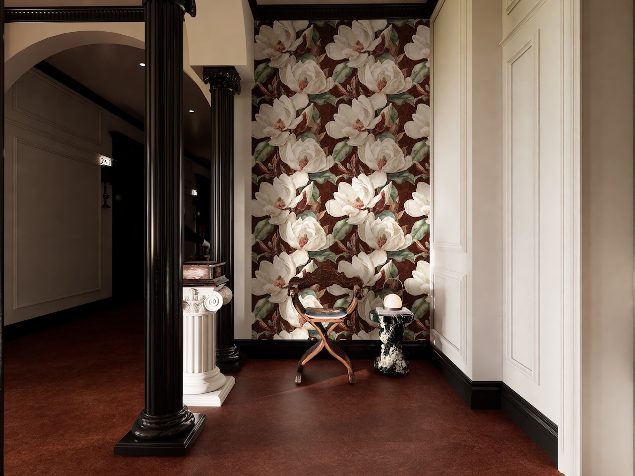 Керамогранит Global Tile арт Магнолия, бордо, 1200х600 фото 4