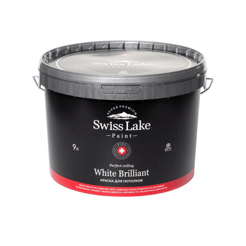 Интерьерная краска Swiss Lake арт White Brilliant A, 9 л фото 1